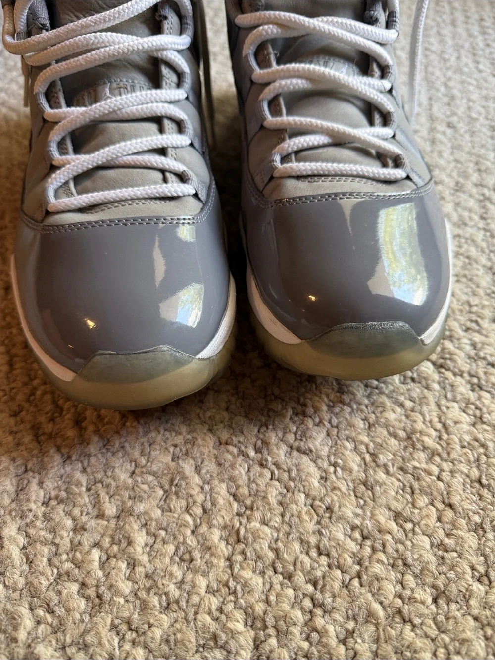 Jordan Men's Retro 11 Low-Top Sneakers in Gray and White size 13
